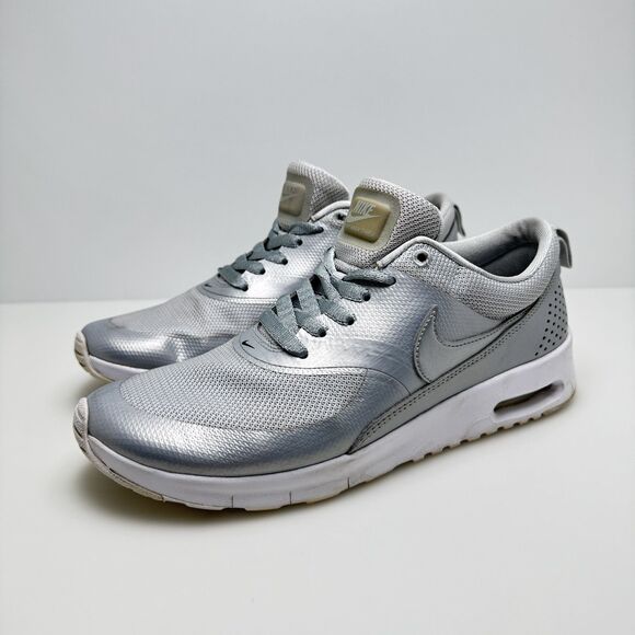 Nike Air Max Thea Metallic Silver Gray 820244-003 Size 7Y Youth / Women’s 8.5 - Picture 4 of 10